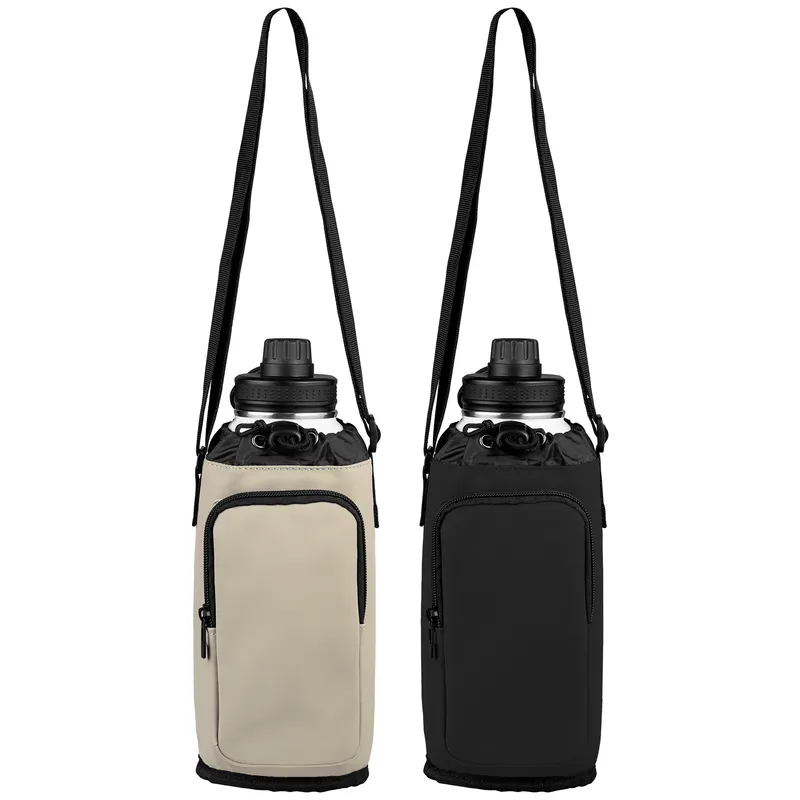 Recycled PU Zipper-Pocket Bottle Bag view 4
