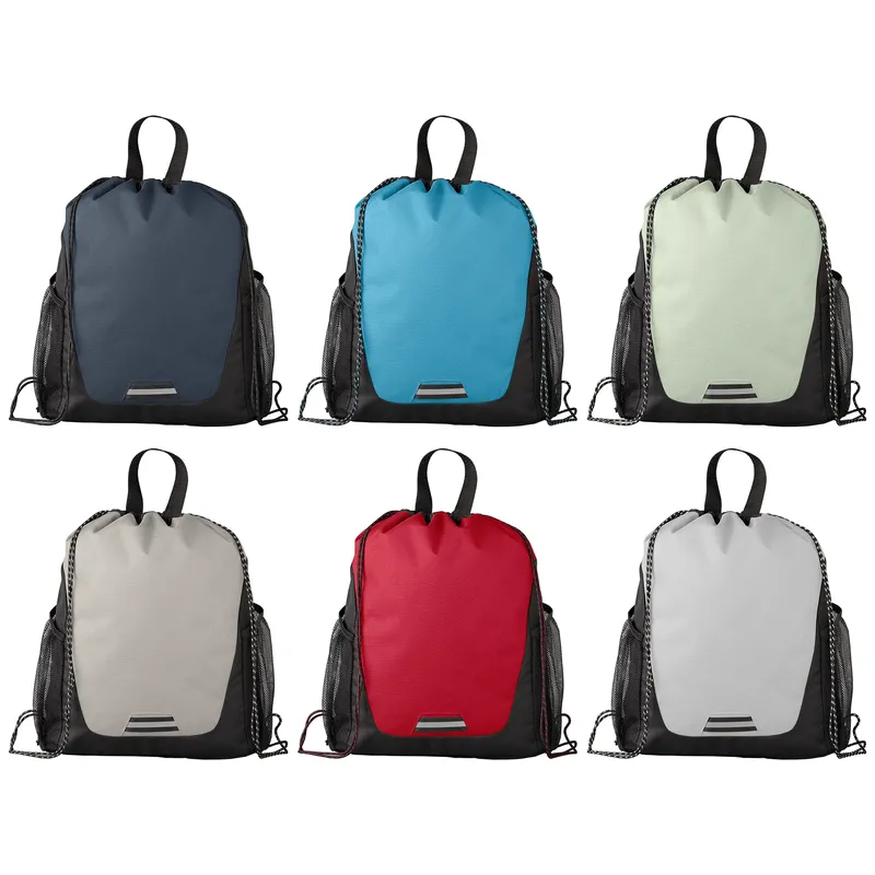 Recycled Polyester Pocketed Drawstring Bag
