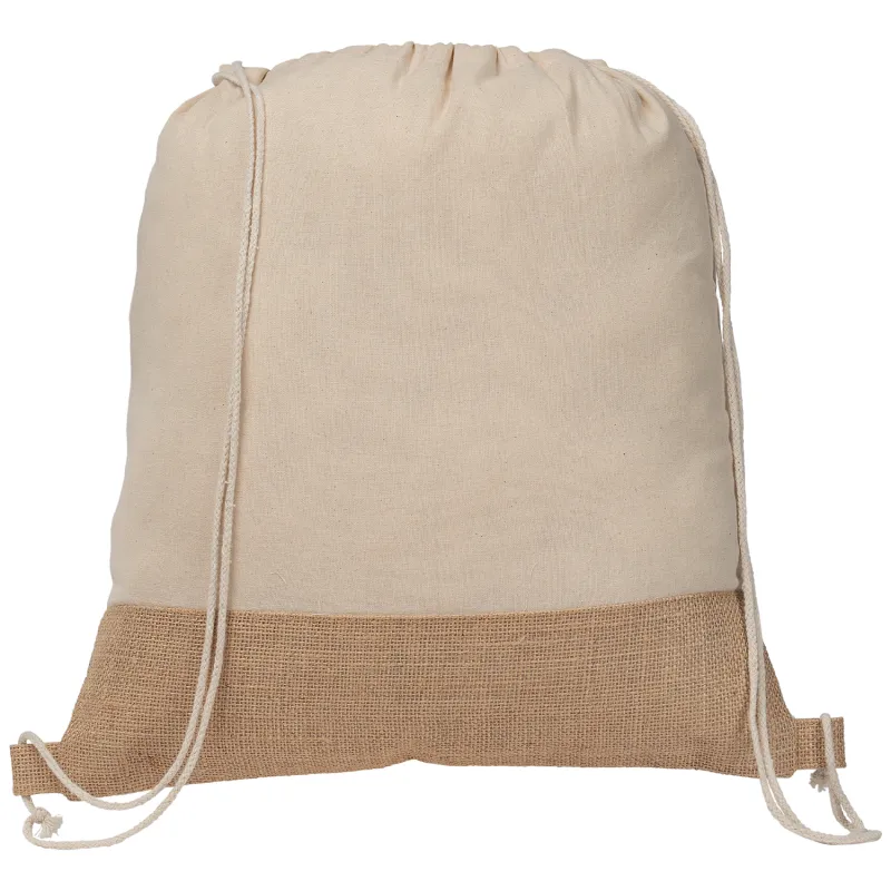 Rio™ Drawstring Bag - 5 oz. Recycled Cotton Blend with Jute