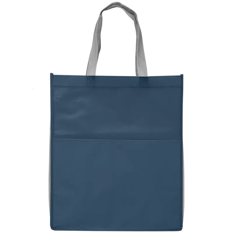 Rome RPET - Recycled Non-Woven Tote with 210D RPET Pocket view 2