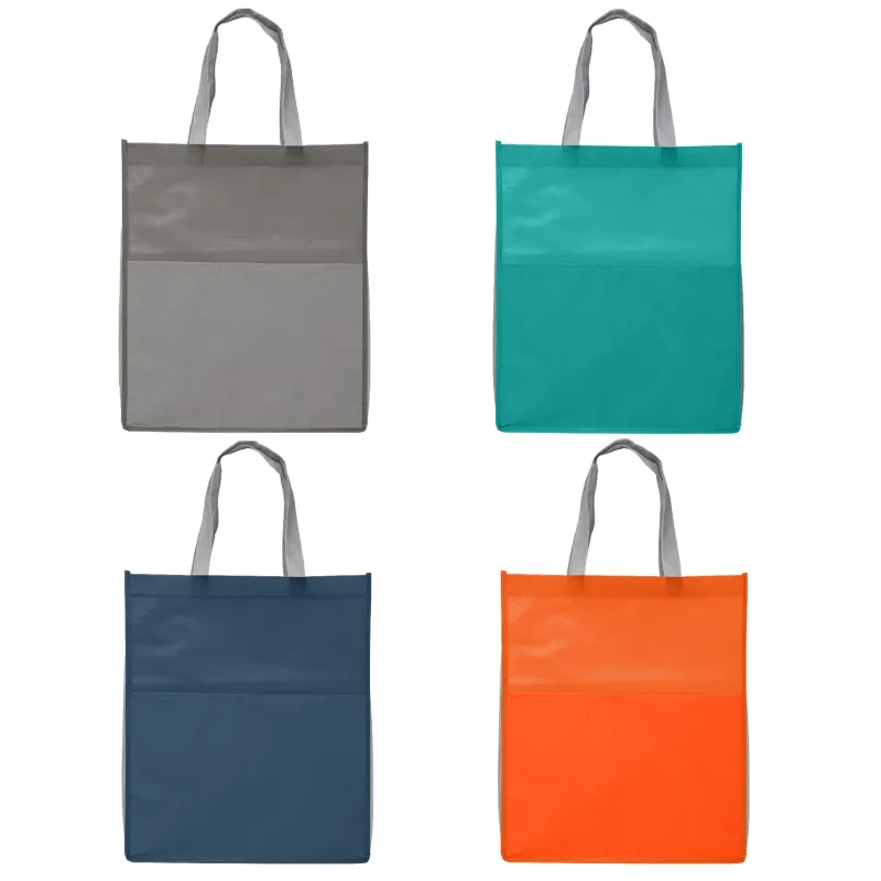 Rome RPET - Recycled Non-Woven Tote with 210D RPET Pocket view 4