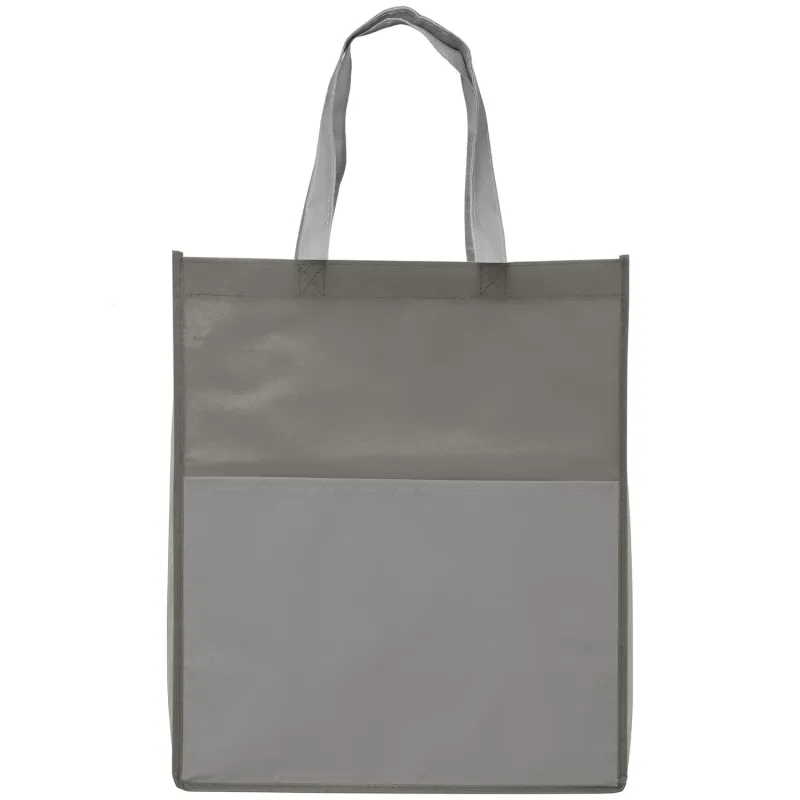 Rome RPET - Recycled Non-Woven Tote with 210D RPET Pocket view 3