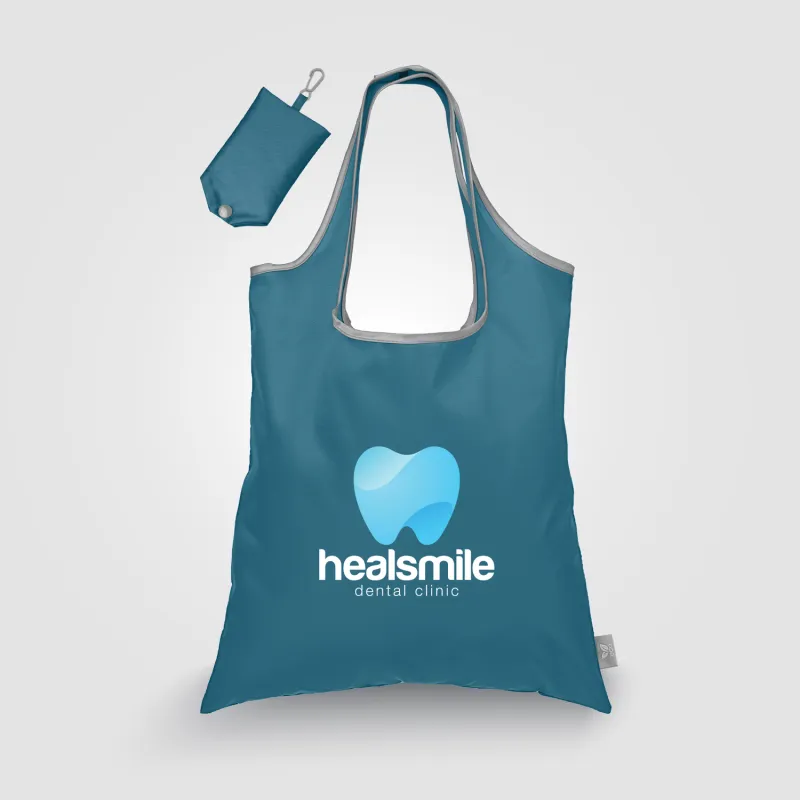 Santorini RPET - Recycled Foldaway Shopping Tote Bag view 5