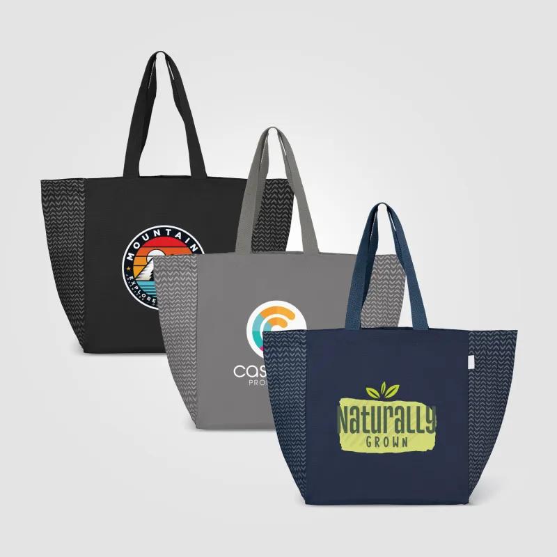 Toronto Recycled Cotton Chevron Tote Bag – 8 oz view 4