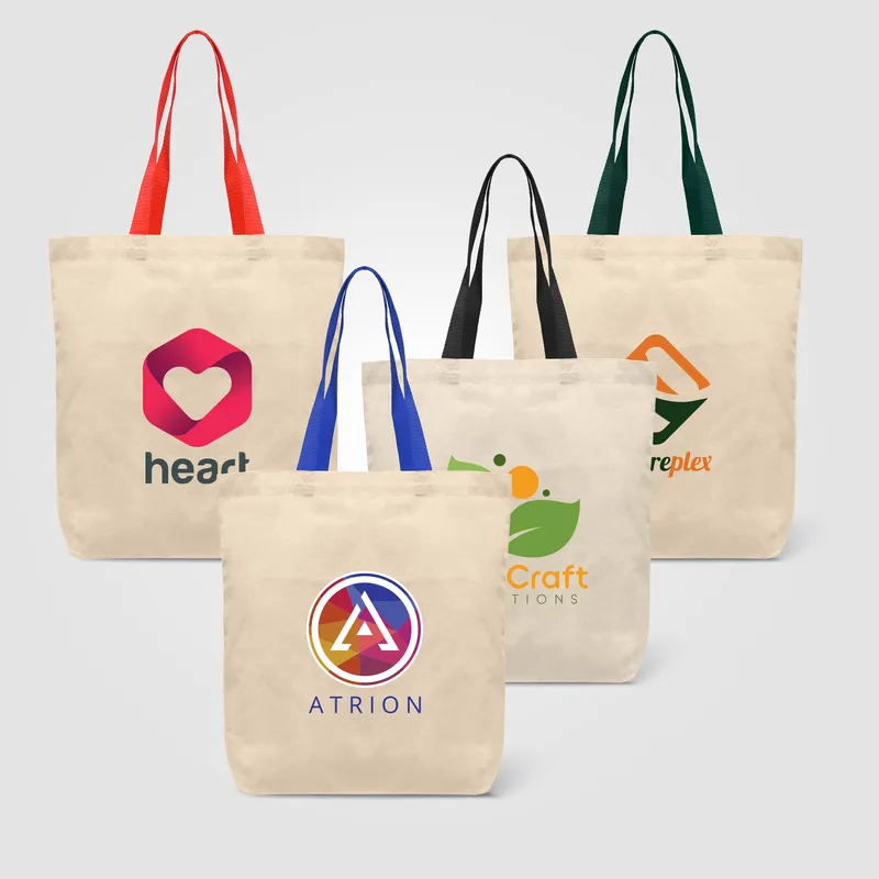 5 oz Natural Cotton Tote with Color Straps view 2