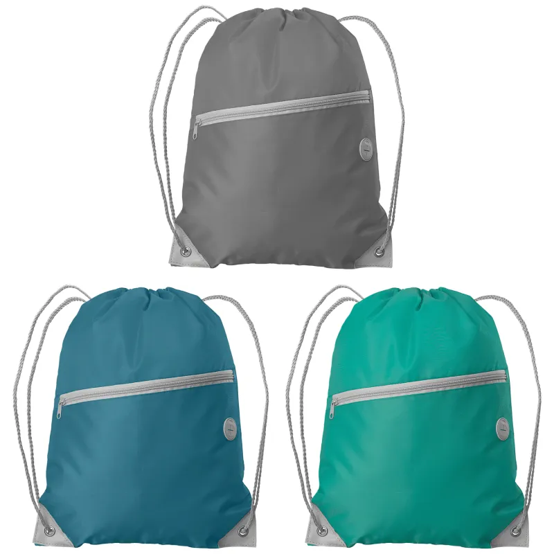 Vilda rPET Drawstring Backpack with Zippered Front Pocket view 4