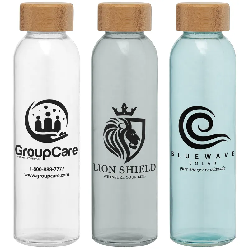 17 oz Glass Bottle with Bamboo Lid