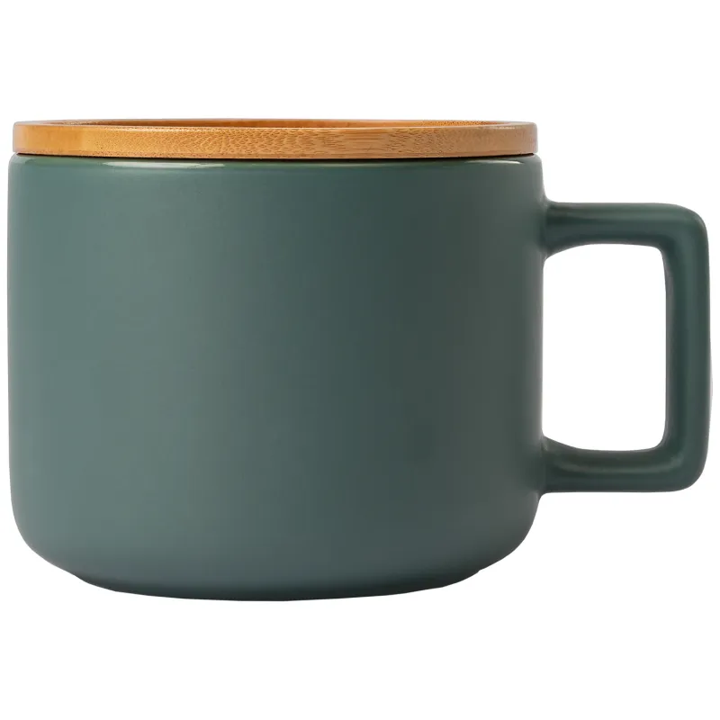 Café Virtuoso - 12 oz. Ceramic Mug with Bamboo Lid view 2