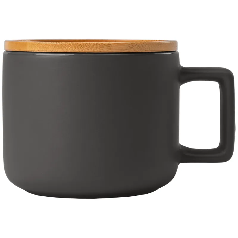 Café Virtuoso - 12 oz. Ceramic Mug with Bamboo Lid view 4