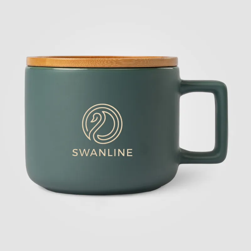 Café Virtuoso - 12 oz. Ceramic Mug with Bamboo Lid - Ceram-X view 2