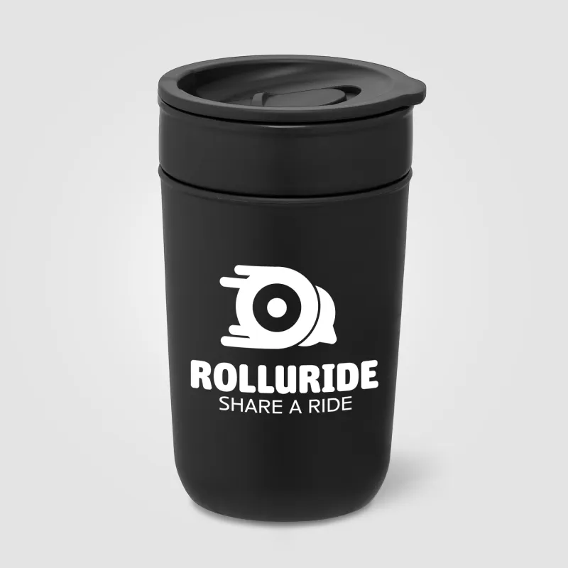 Danube - 12 oz. Ceramic Tumbler with Recycled Plastic Exterior & Lid view 2