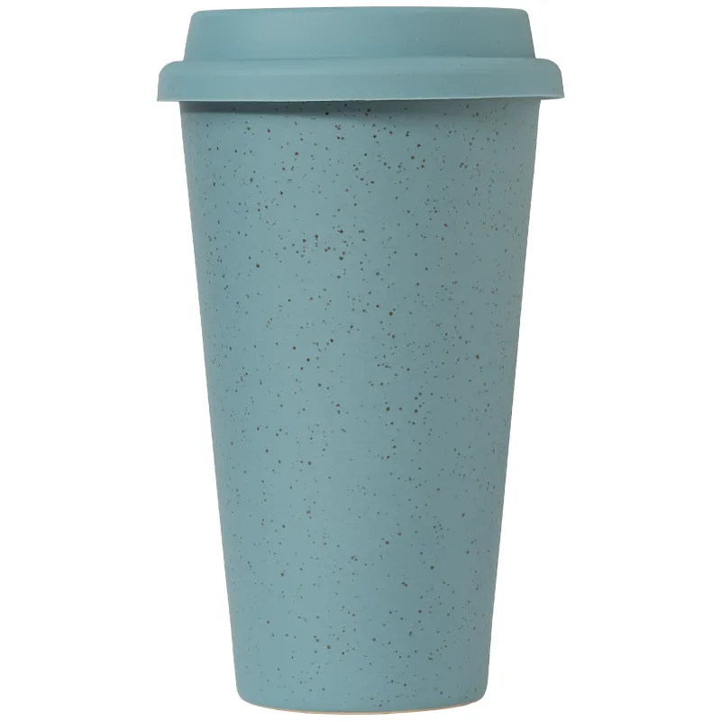 Equator - 9 oz. Double Wall Ceramic Tumbler with Silicone Lid