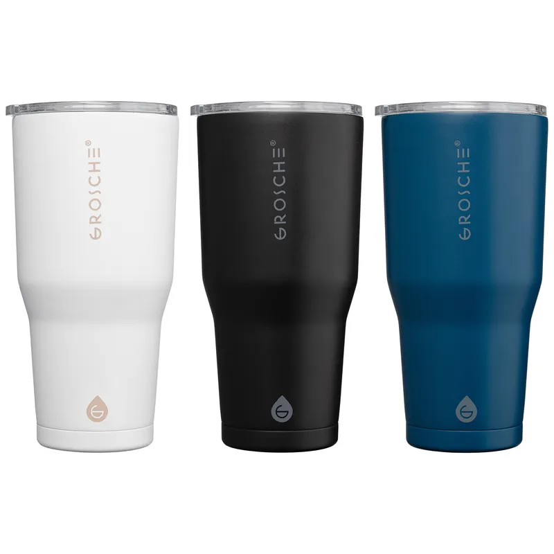 30 oz Stainless Steel Slider-Lid Tumbler
