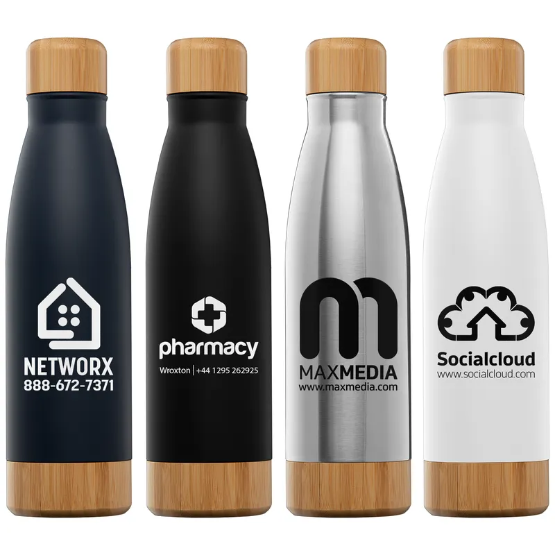 21 oz Double-Wall Stainless Bottle with Bamboo Lid view 6