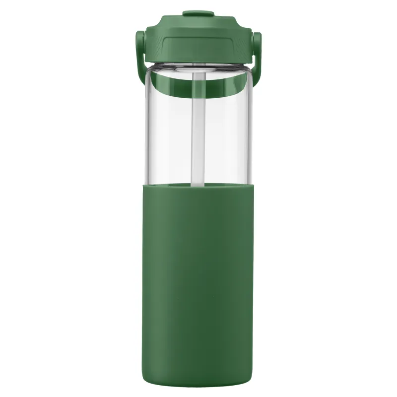 Juno Glass Silicone Sleeve Straw Bottle - 20 oz. view 2