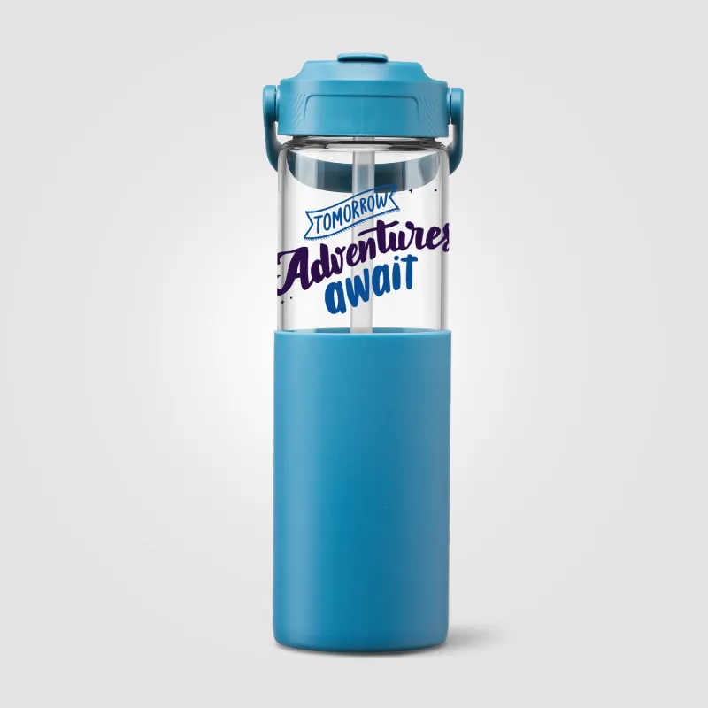Juno Glass Silicone Sleeve Straw Bottle - 20 oz. view 5