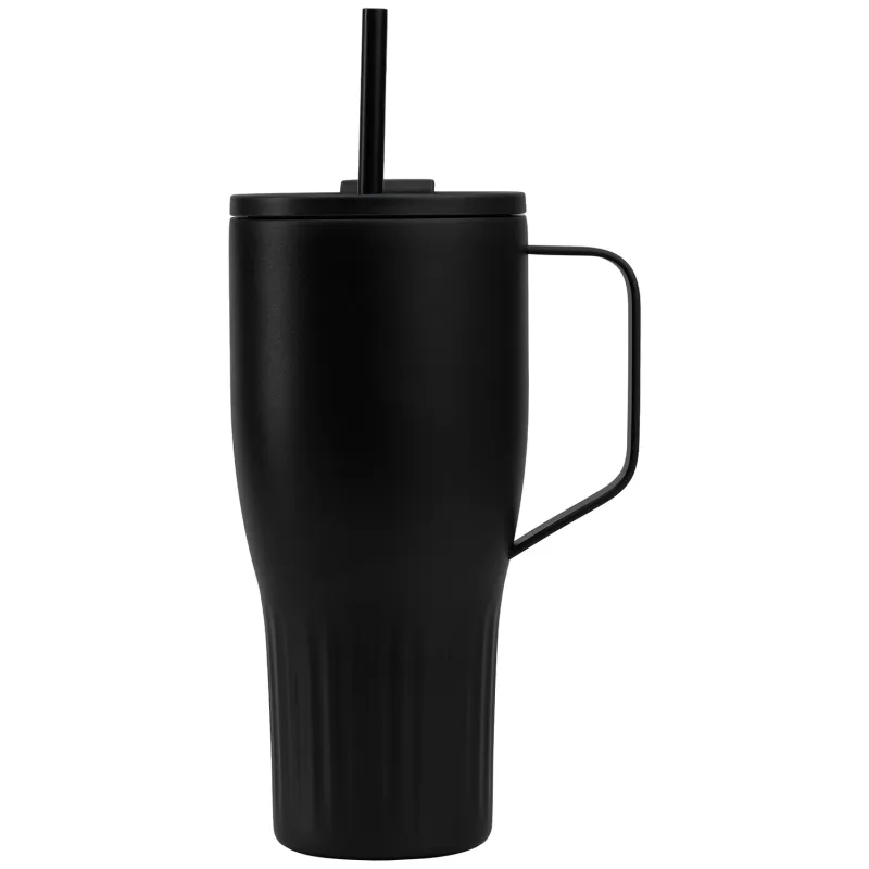 Majesty Recycled Stainless Steel Straw Tumbler - 30 oz. view 3