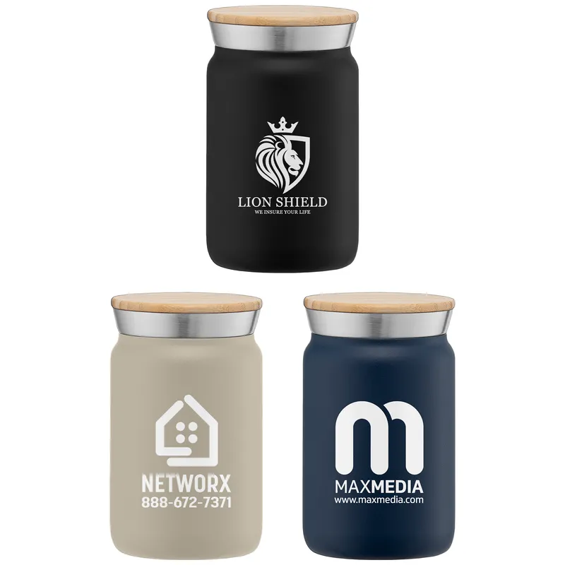 9 oz Copper-Lined Stainless Tumbler with Bamboo Lid