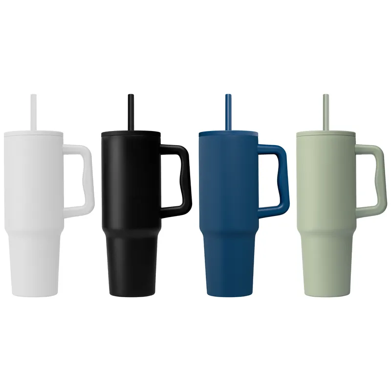 40 oz Recycled Stainless Steel Tumbler with Straw view 6