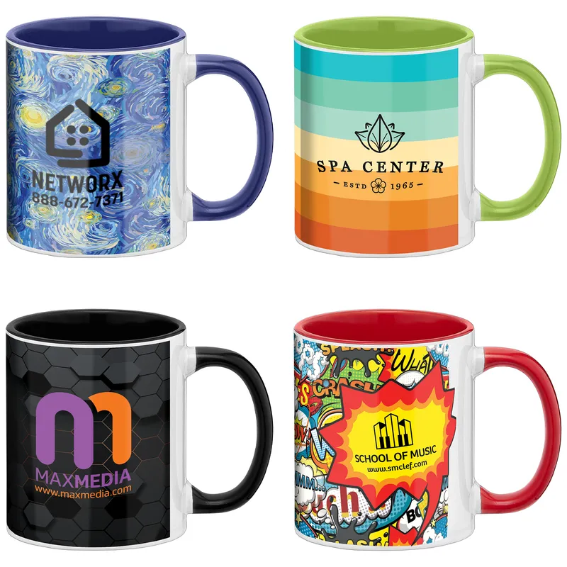 12 oz Full-Color Ceramic Mug with Color Pop