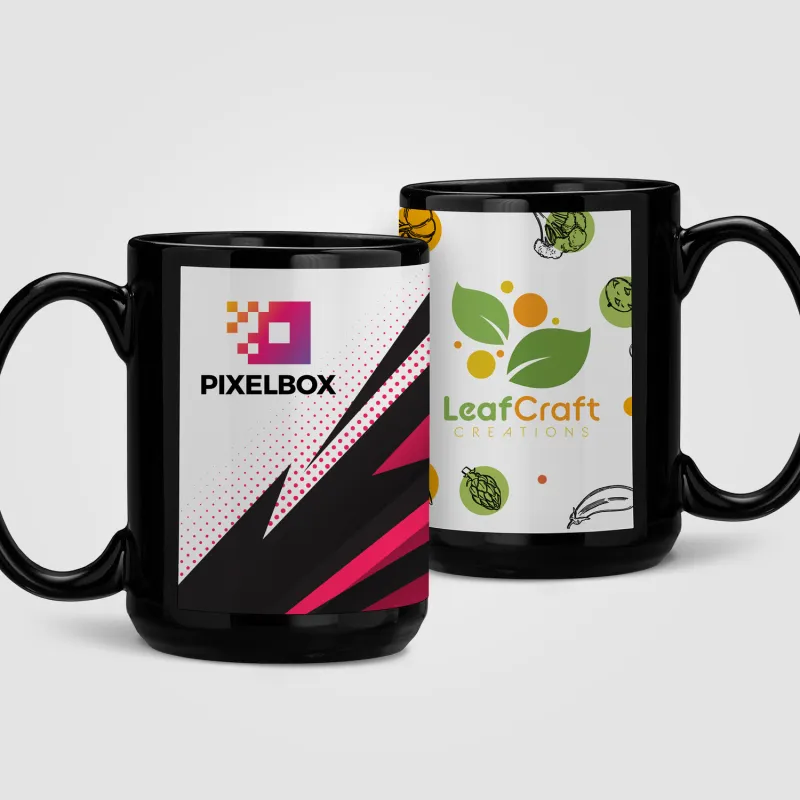 SimpliColor 15 oz. Black Ceramic Mug view 2