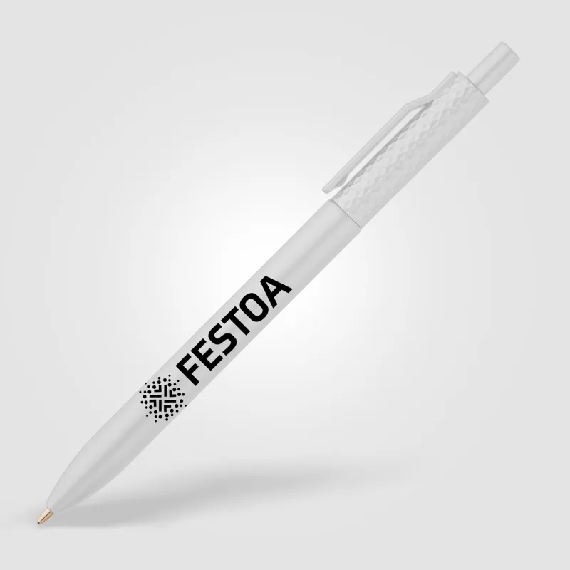 Vale Recycled Plastic Diamond Textured Metallic Pen view 4
