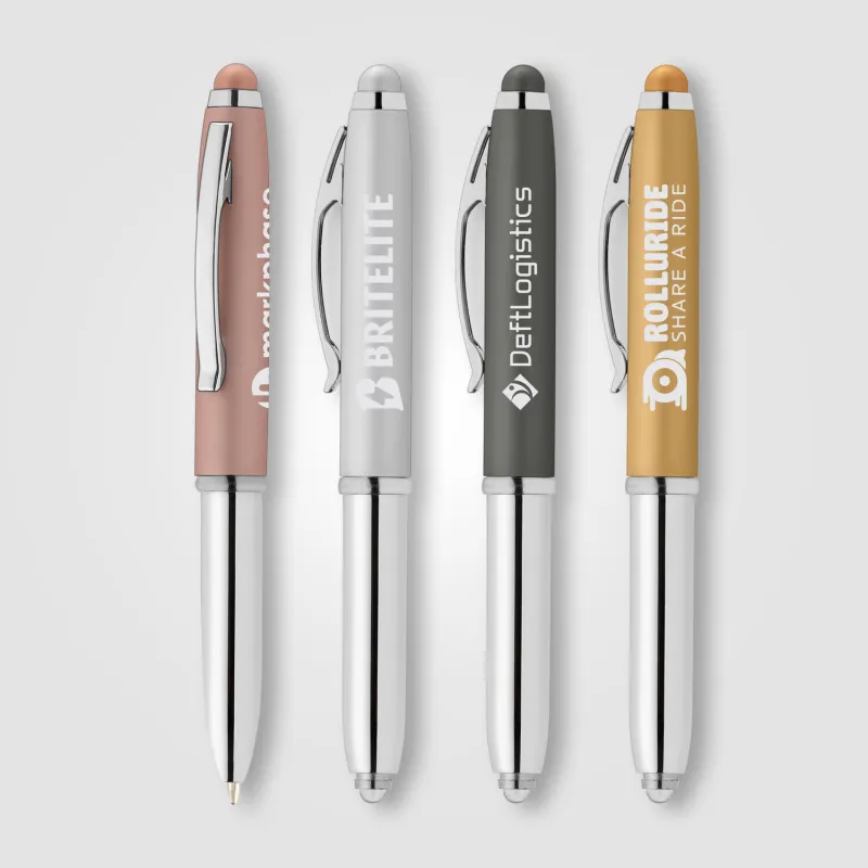Deluxe Soft-Touch Metallic LED Stylus Pen