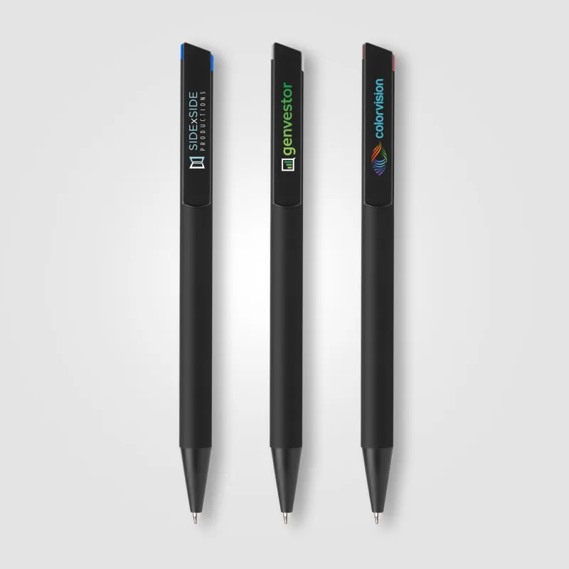 Volos Recycled Aluminum Ballpoint Pen – ColorJet Clip Decoration view 5
